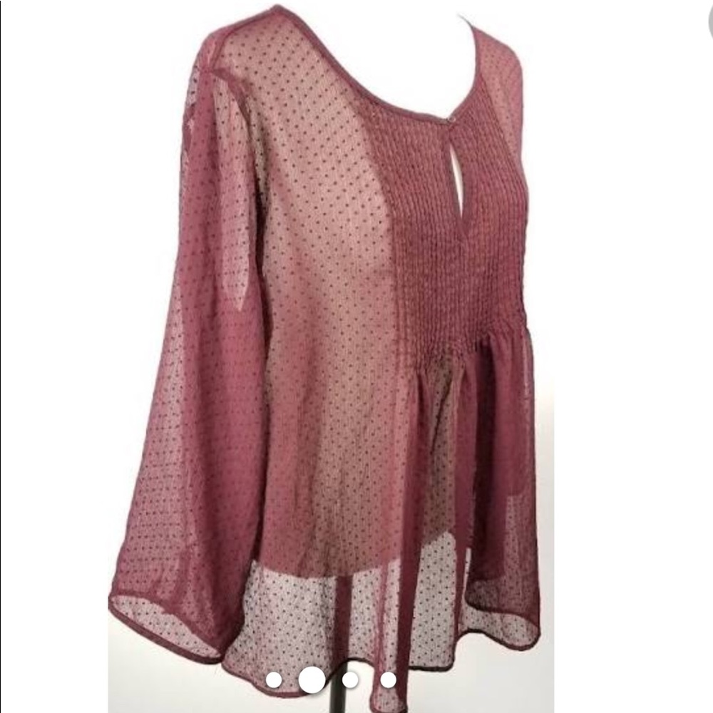 Shear maroon blouse